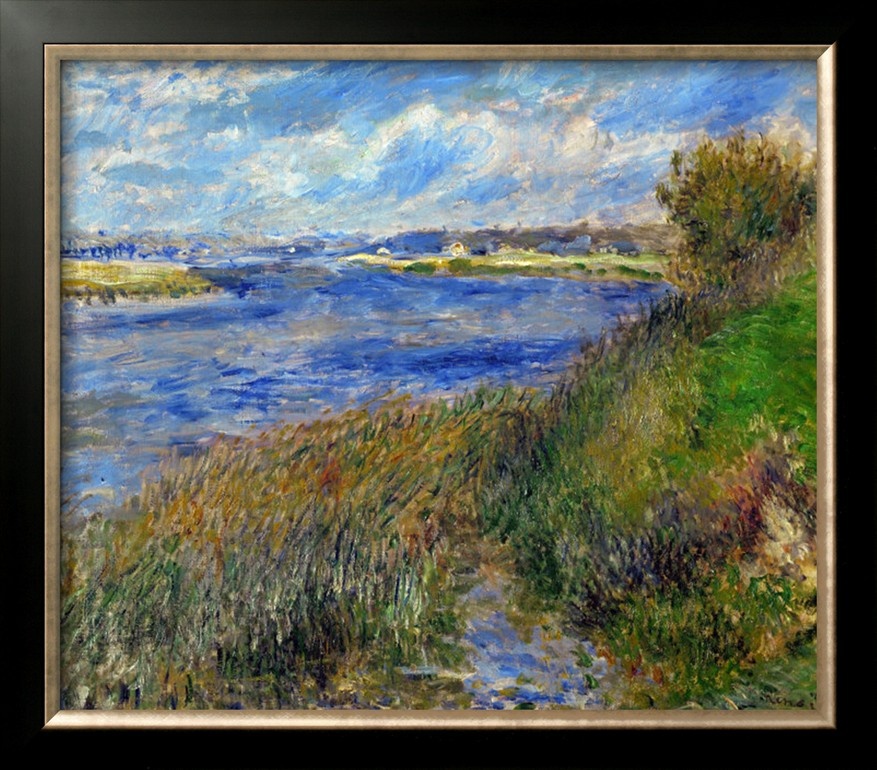 La Seine a Champrosay Banks of the Seine River at Champrosay 1876 - Pierre Auguste Renoir Painting